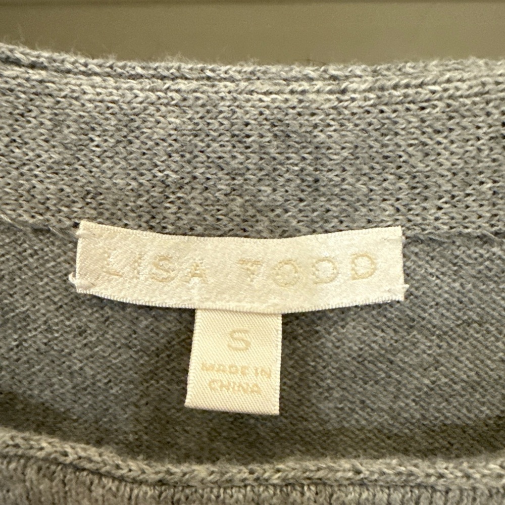 Lisa Todd Gray and Orange Crew Neck Sweater - Picture 3 of 6